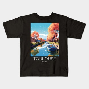 A Pop Art Travel Print of Toulouse - France Kids T-Shirt